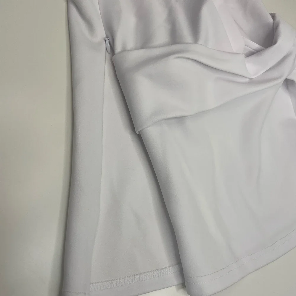 Grace Karin NWT Womens White Sleeveless Wrap V-Neck Blouse Top Side Zip Size S - Picture 10 of 10